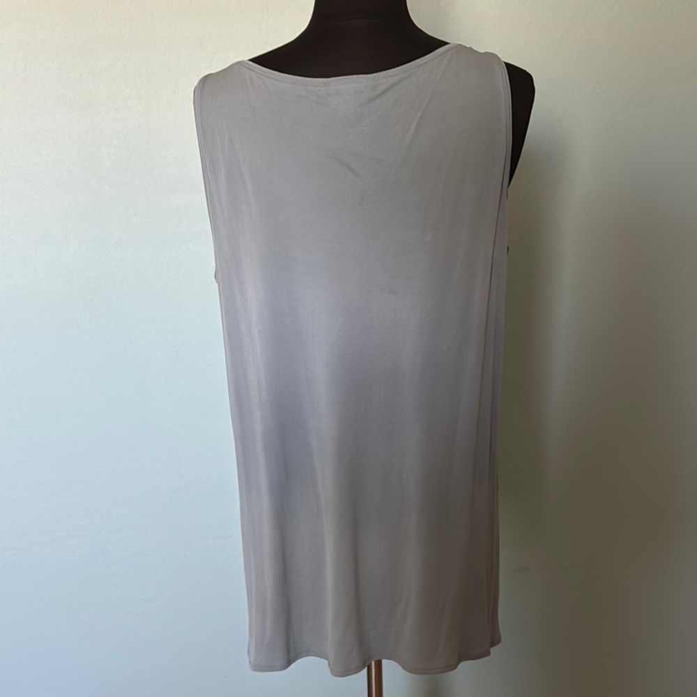Eileen Fisher Gray Sleeveless Relaxed Tank Top - Picture 3 of 6